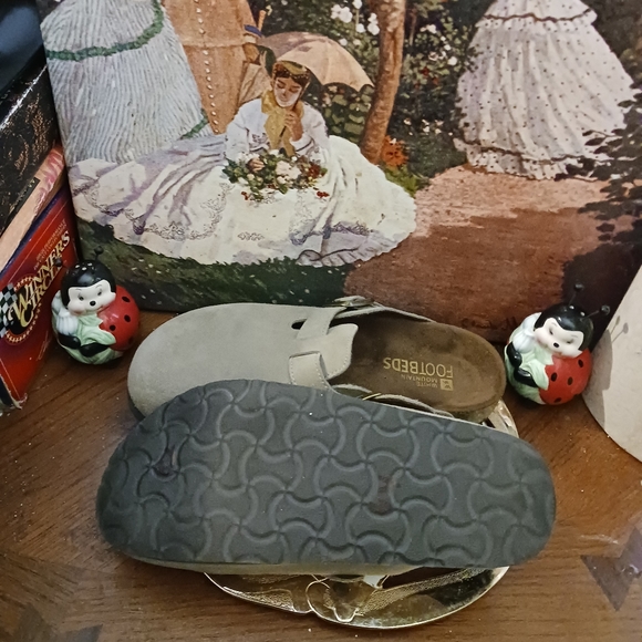 White Mountain Footbed Sandals Brown Leather 6M.Buckle. Slip On Slide On. - Picture 7 of 15